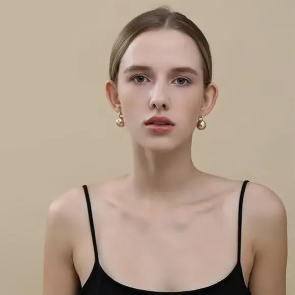 Gold Plated Ball Drop Dangle Lightweight Earrings for Women - Picture 5 of 5